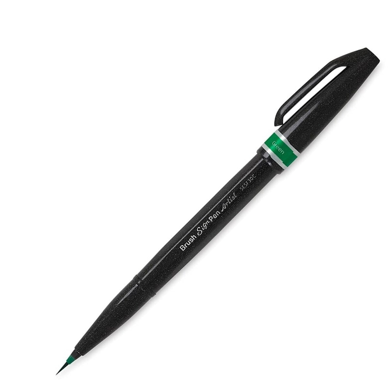 PENTEL BRUSH SIGN PEN ARTIST SESF30C (D) - GREEN PENTEL BRUSH SIGN PEN ARTIST SESF30C (D) - GREEN