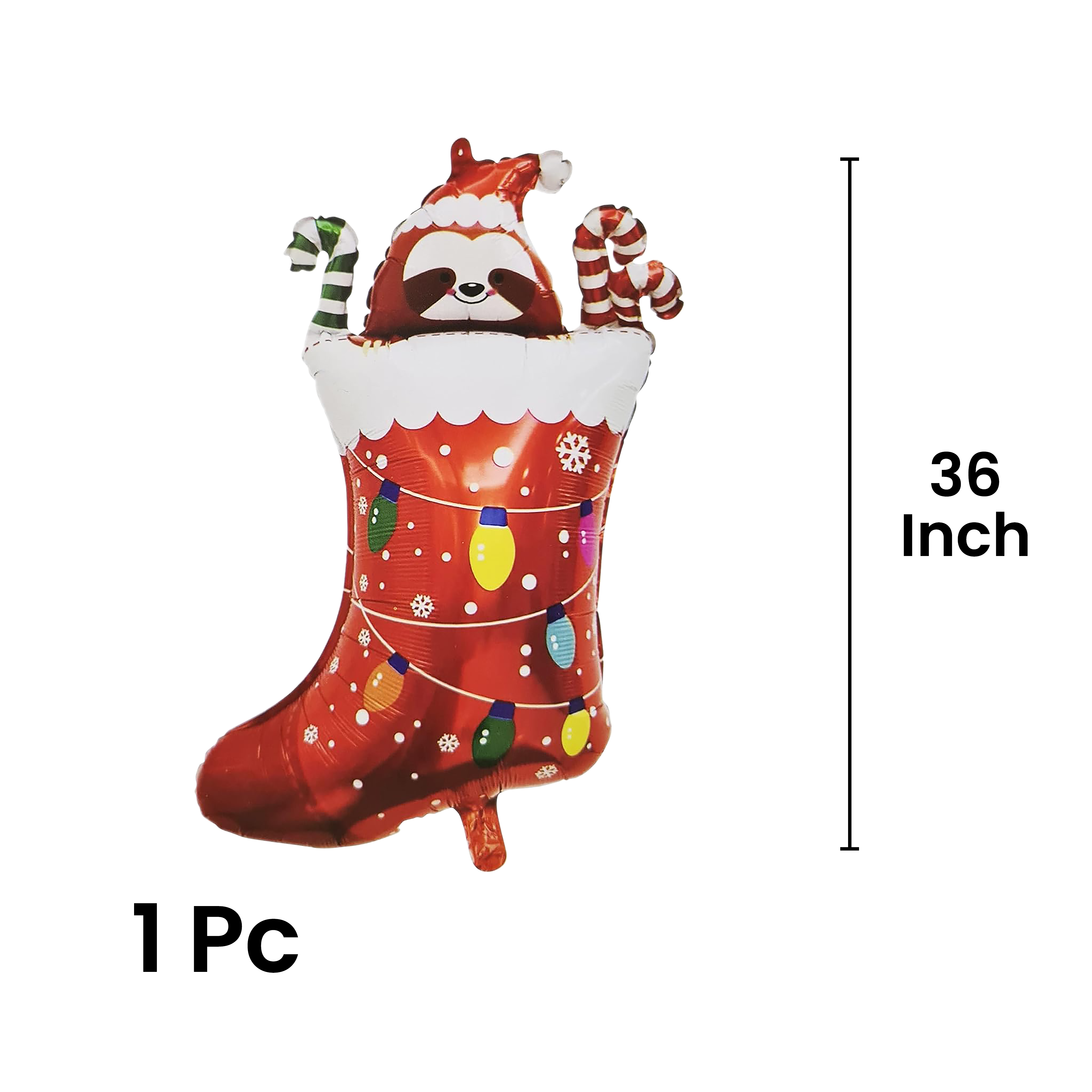 The Magic Balloons - Christmas Theme Foil Balloons For Christmas Party Decoration Pack Of 5pcs Star, Circle, And Stocking Sock foil balloons For Home Office & School Decor Christmas Party Supplier