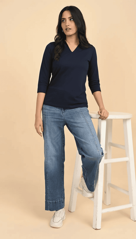 Women's Polo Tee - Navy