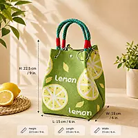 Knitted Bucket Tote Bag with Rope Handles