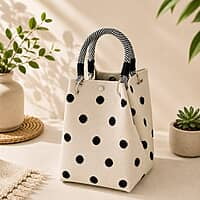 Knitted Bucket Tote Bag with Rope Handles