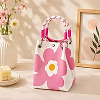 Knitted Bucket Tote Bag with Rope Handles