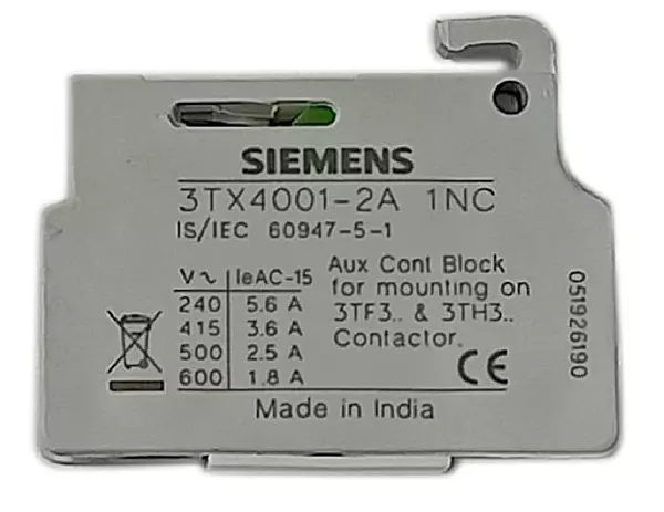 Siemens-3TX-Auxiliary-Contact-Block-1-NC-3TX4001-2A