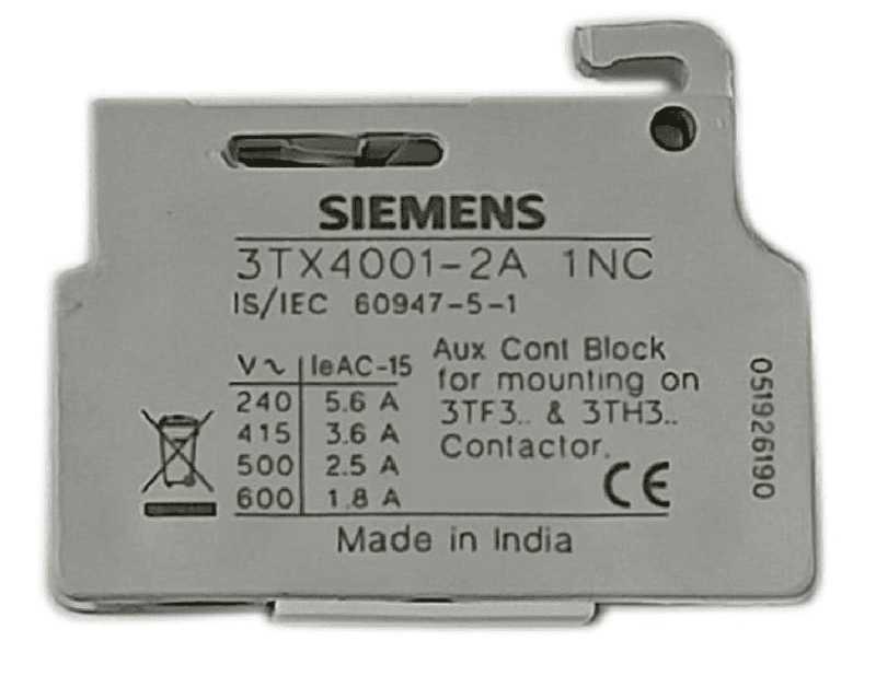 Siemens-3TX-Auxiliary-Contact-Block-1-NC-3TX4001-2A