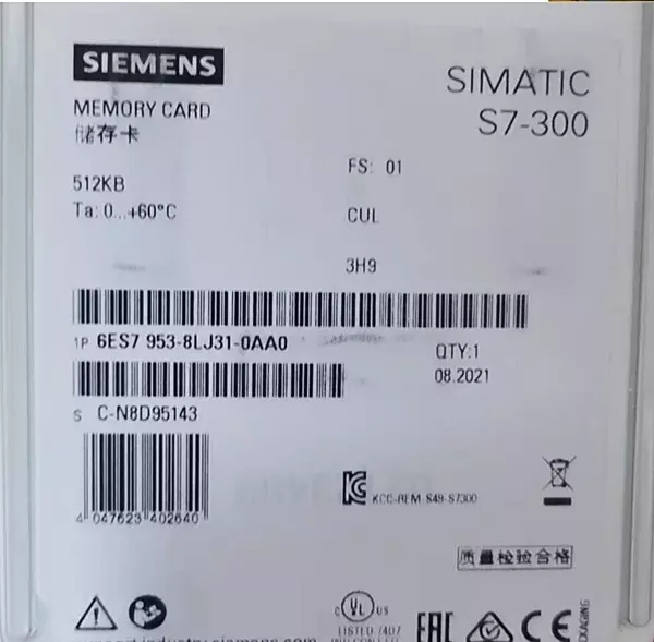 Siemens-SIMATIC-S7-300-MMC-512KB-6ES7953-8LJ31-0AA0