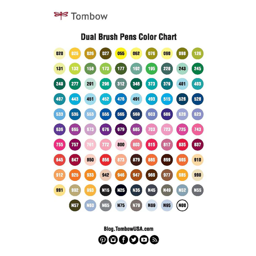 TOMBOW AB-T DUAL BRUSH PEN OPEN STOCK TOMBOW AB-T DUAL BRUSH PEN OPEN STOCK