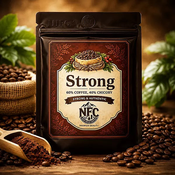 Strong : 60% Coffee, 40% Chicory