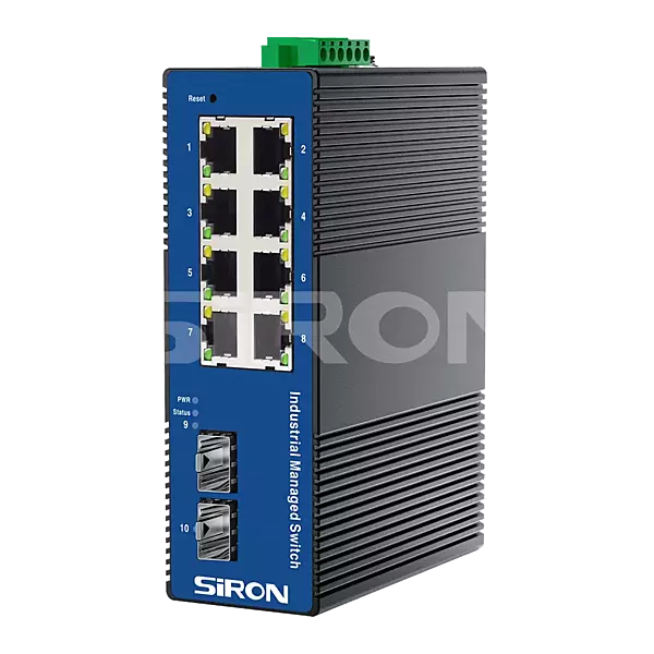 SiRON T382-12 Web-based Network Management 2 Optical 8 Power Industrial Switch