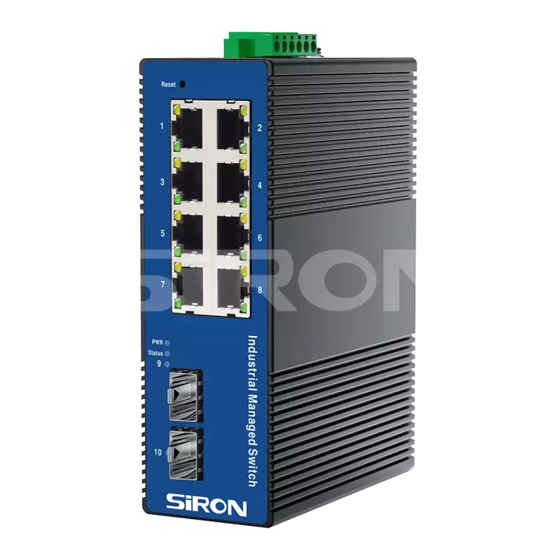 SiRON T382-12 Web-based Network Management 2 Optical 8 Power Industrial Switch