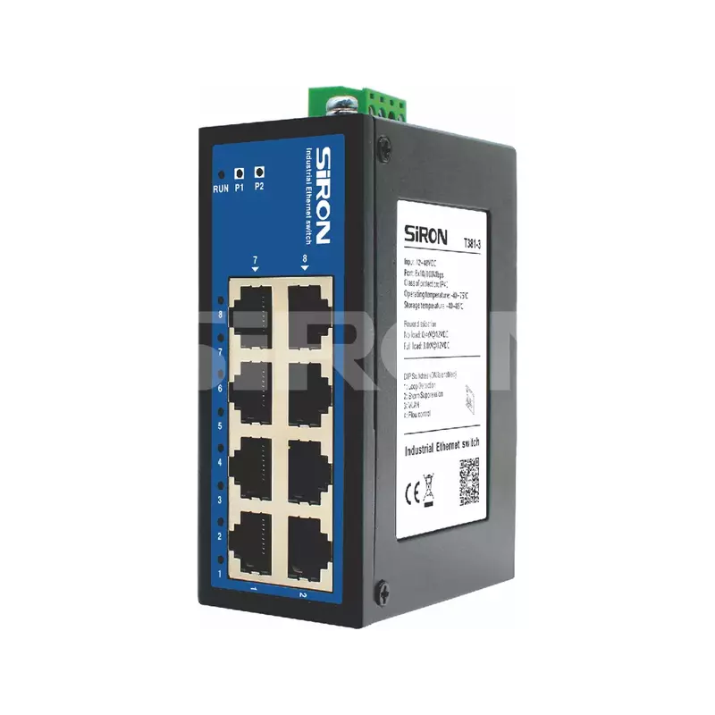 SiRON T381-3 Unmanaged 8 ports High-precision Industrial Switch