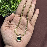 Round palakka pendant with Jhumkas