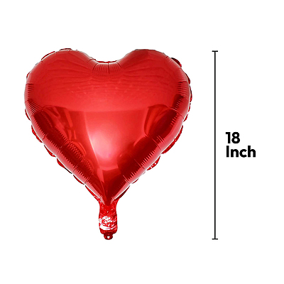 The Magic Balloons Store 18" Red Heart Shape Party Decorative Foil Balloon - Pack of 6 -181277