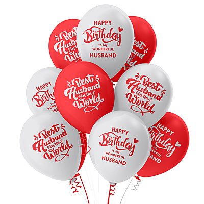 The Magic Balloons -Happy Birthday Decorations Kit- Set of 21 pcs Birthday Balloons Combo for husband's special day | Perfect for Party decorations | 10 Red and 10 white balloons with a Banner
