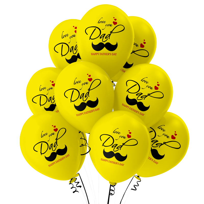 The Magic Balloons Love you Dad-Happy Father’s Day Balloons-Party/Decorations. Yellow Balloons- pack of 10