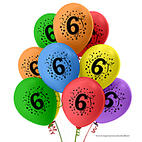 The Magic Balloons- 6 Number Balloons Latex Balloons With Banner For Six Theme Balloons Pack of 21pcs | 20pcs Of Balloons and A Banner | Multicolor Balloons Decoration For Birthday | Party Supplier