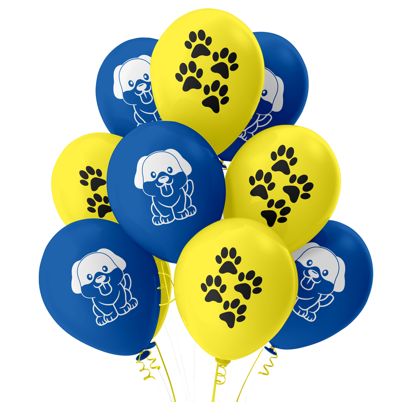 The Magic Balloons - Dog Theme Birthday Balloons 20pcs Latex Balloons With 1 Banner For Dog Birthday Party Pack of 21pcs With Dog Print and Paw Print Perfect For Dog and Dog Lovers Party Suppliers