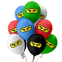 The Magic Balloons Store- Printed Ninja Eyes Theme Balloons For Theme Parties Kid Room Decor Children Day With Multicolor Balloons Pack Of 10pcs- 181603