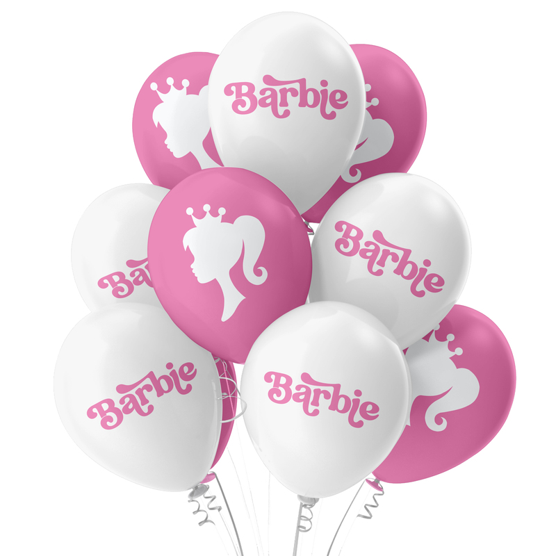 The Magic Balloons- Barbie Theme Balloons Latex Balloons For Barbie Theme Parties Pack of 30pcs of Pink and White Balloons Party Supplier For Birthday, Theme Party and Event