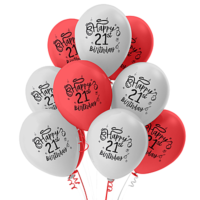 The Magic Balloons Store- Happy 21th Birthday Party Decor Balloons pack of 30-181292