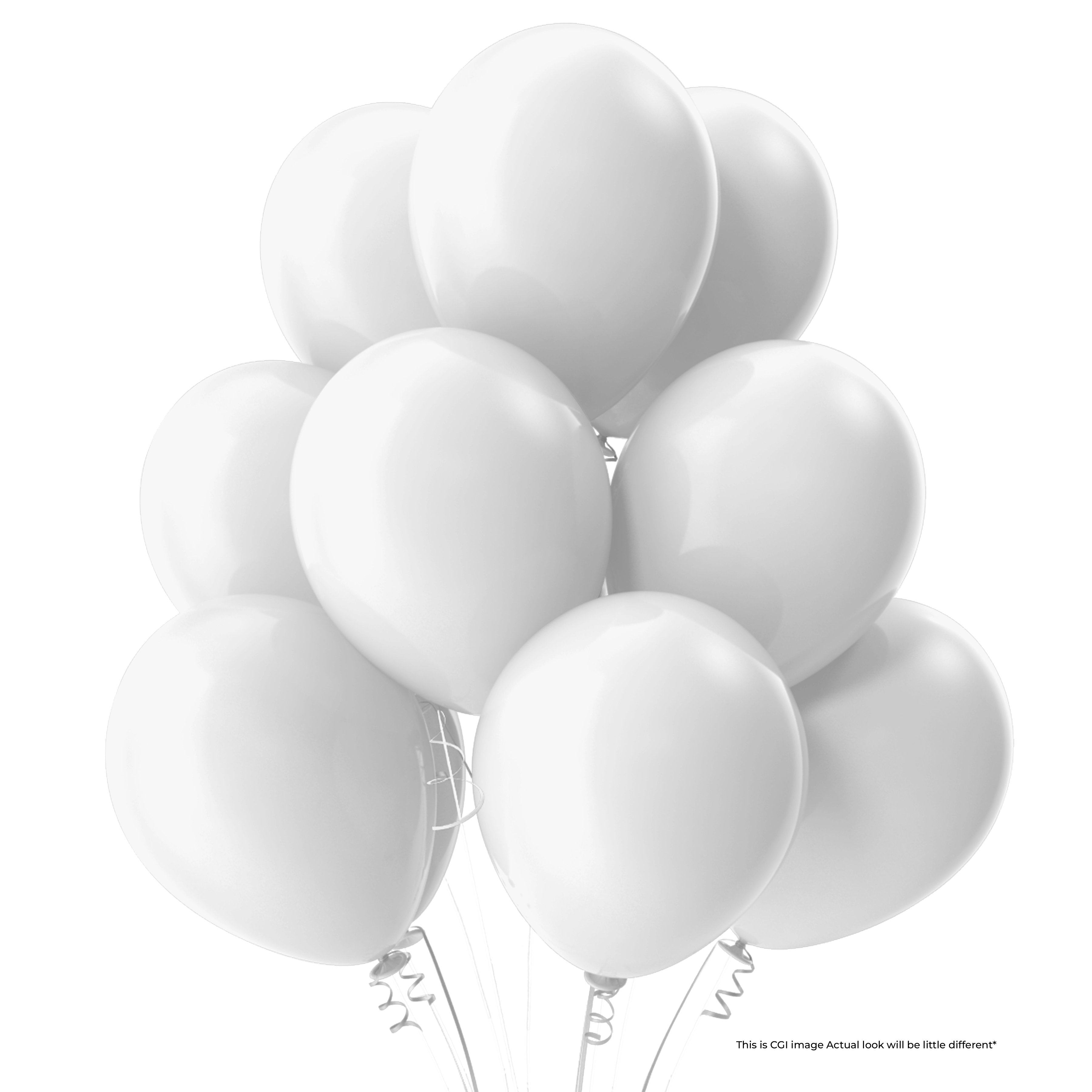 The Magic Balloons Store- 8" Latex Balloons (Pack of 50)-White