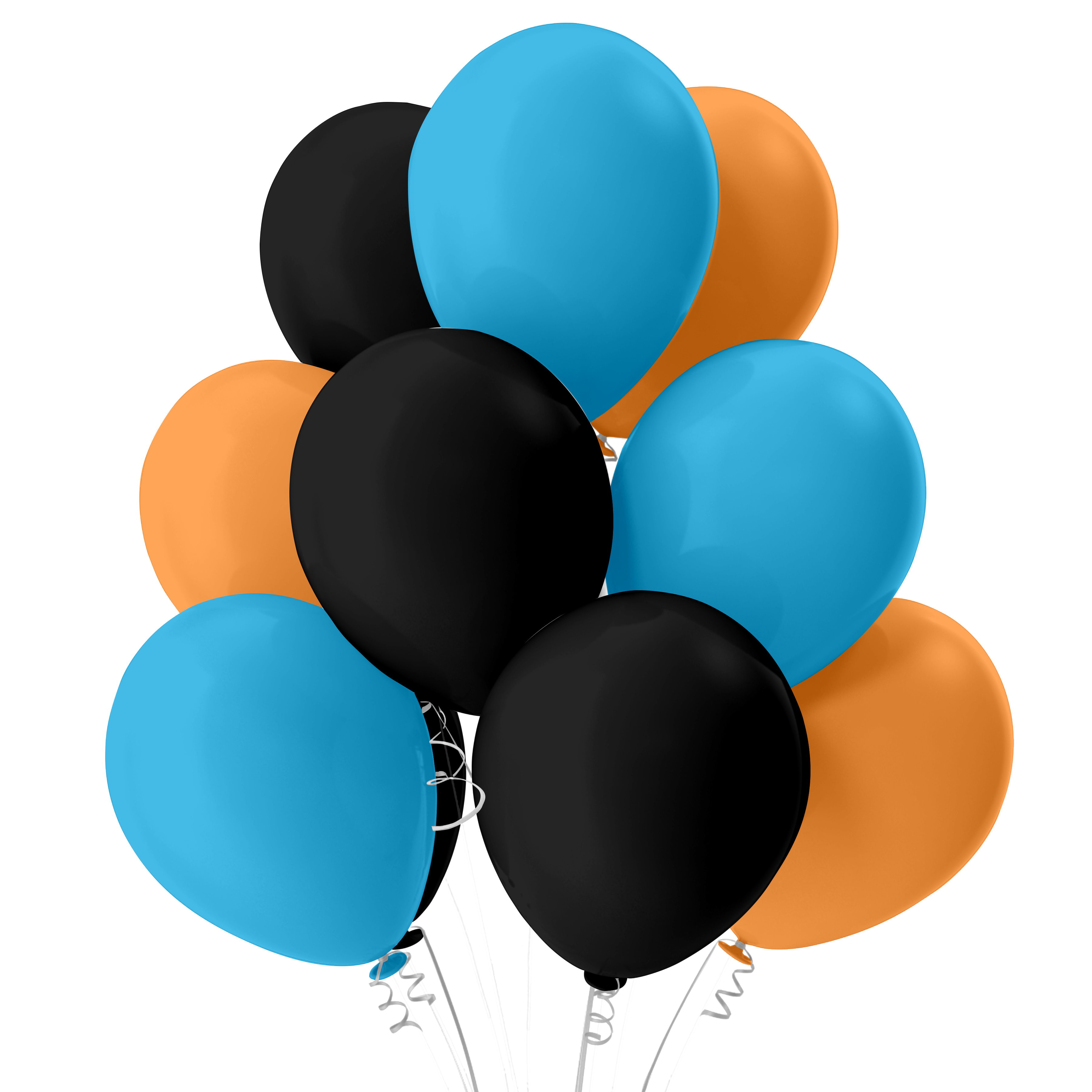 The Magic Balloons Store- Plain Black, Orange, and Blue Latex/Metallic Balloons- Balloons for Theme Party, Summer Camp, Birthday, Wedding, Photoshoot Decoration 80pcs – 181533