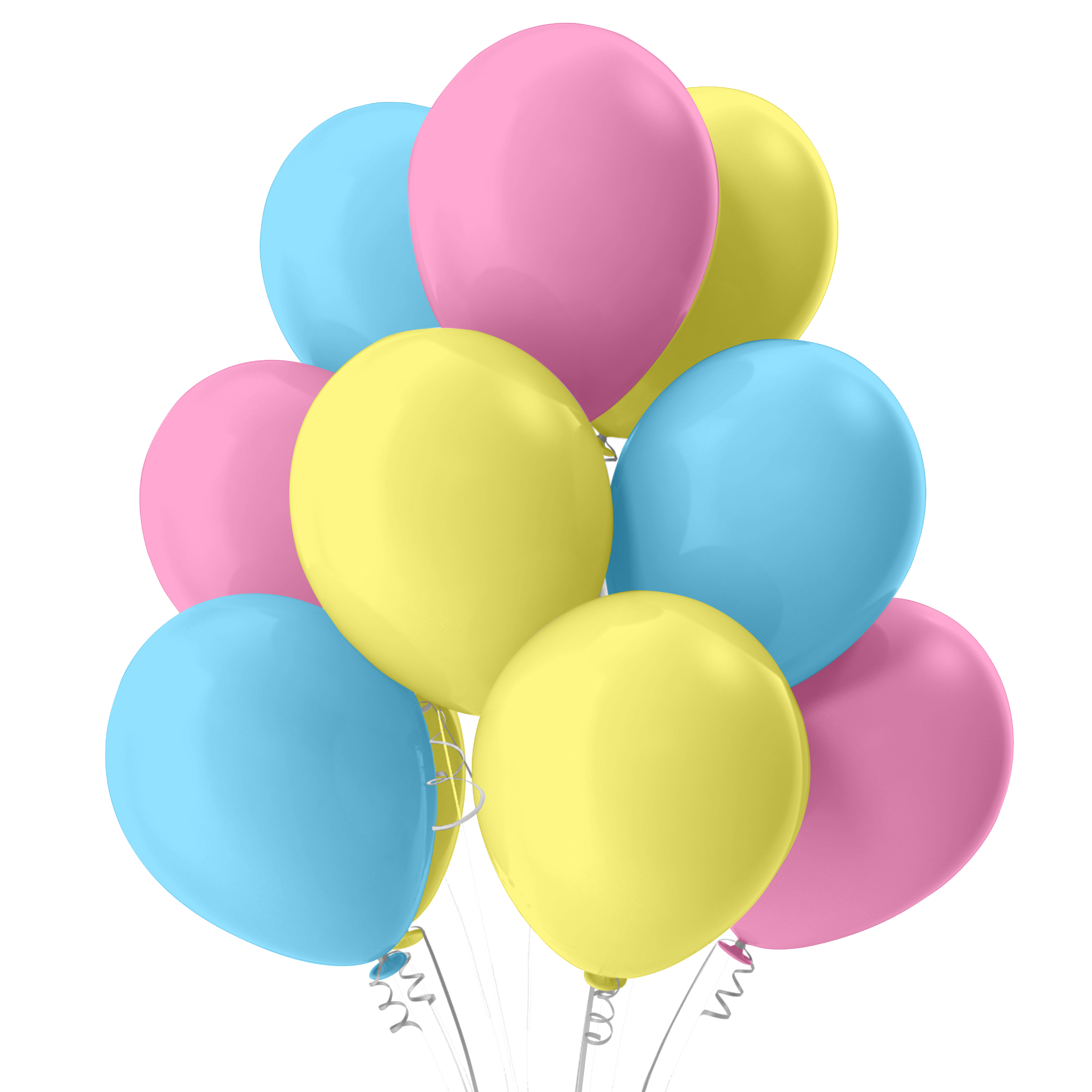 The Magic Balloons Store- Plain Yellow, Blue, and Pink Latex Balloons- Balloons for Theme Party, Summer Camp, Birthday, Wedding, Photoshoot Decoration 50pcs – 181532