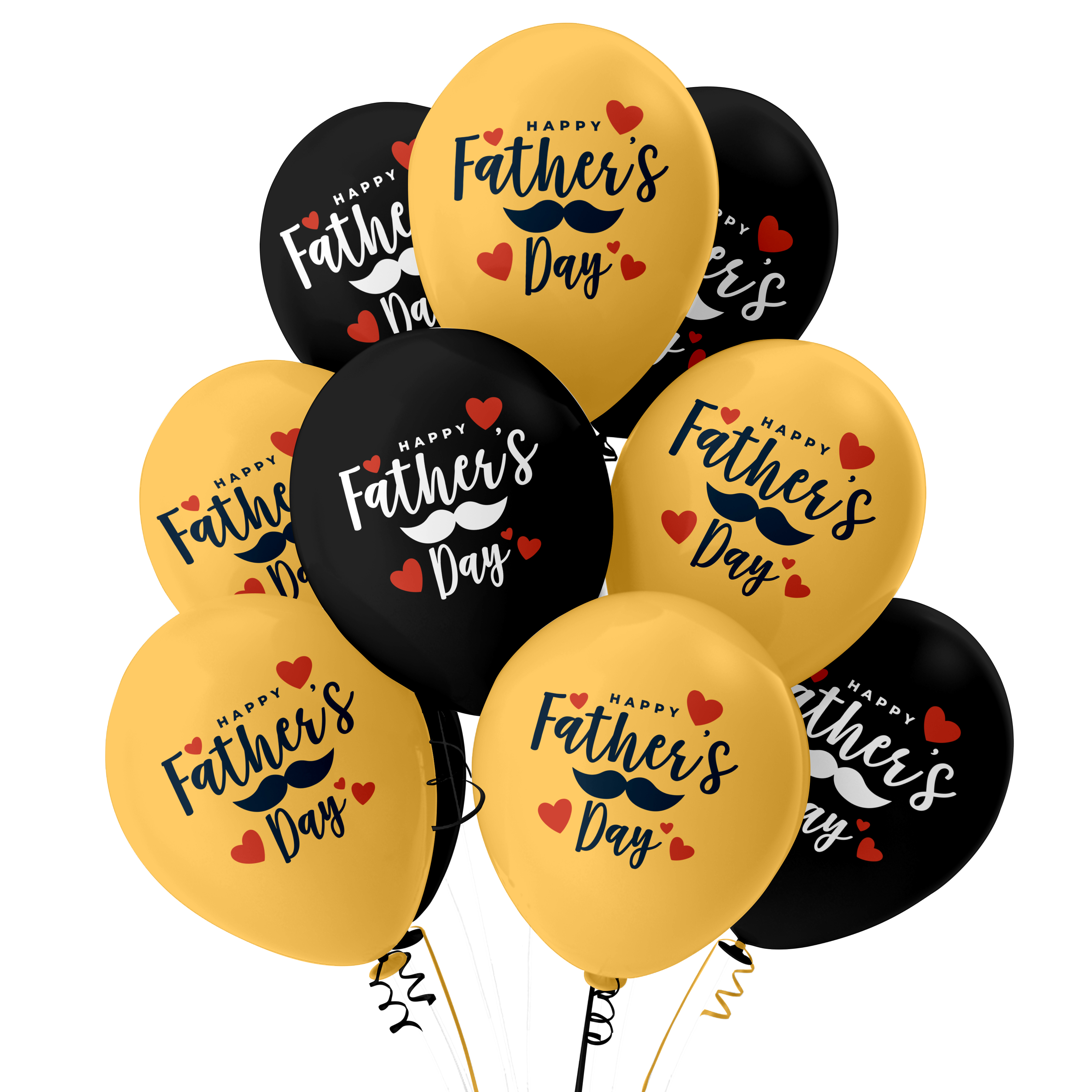 The Magic Balloons- Happy Father’s Day Balloons-Party/Decorations. Gold & Black Balloons- pack of 30