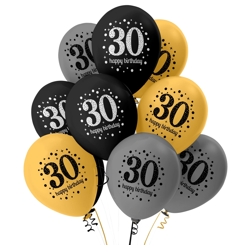 The Magic Balloons Store- Happy 30th Birthday Balloons Pack of 80 pcs-181220