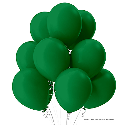 The Magic Balloons Store- 8" Latex Balloons (Pack of 50)-Dark Green