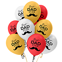 The Magic Balloons- Best Dad Ever Balloons Metallic Balloons for Dad's Special Day Pack of 30pcs Gold, Red & Sliver Balloons for Birthday Father's Day Party and Decoration Balloons