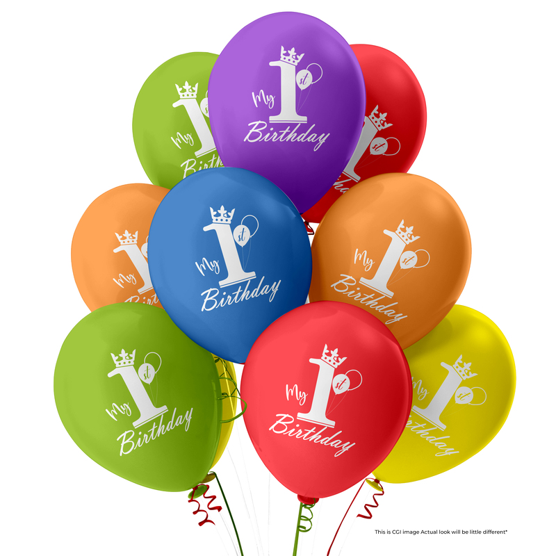 The Magic Balloons- 1st Birthday Balloons- Boy/Girl Multicolored Party/Decoration Balloons, Pack of 30 pcs