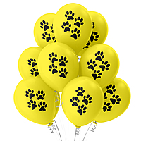 The Magic Balloons - Dog Theme Birthday Balloons Latex Balloons For Dog Birthday Party Yellow Balloons Pack of 30pcs With Paw Print Perfect For Dog Parties and Dog Lovers Party Suppliers