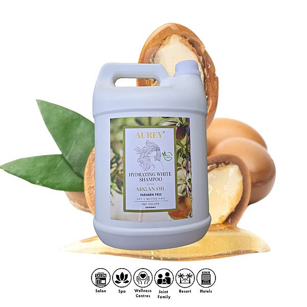 Aurey Hydrating White Shampoo With Argan Oil Paraben Free 5000 ml