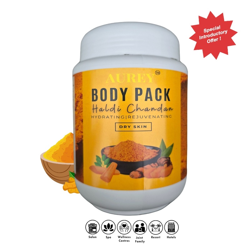 Aurey Body Pack Haldi Chandan 1Kg (Dry Skin)