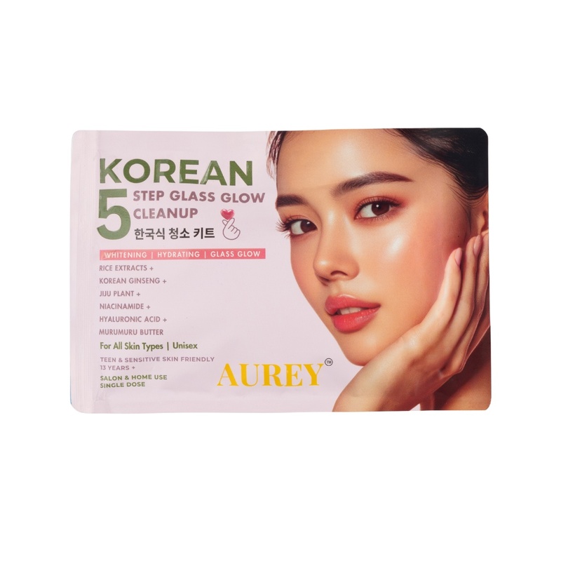 Aurey Korean 5 Step Glass Glow Cleanup Kit Whitening Hydrating Glass Glow