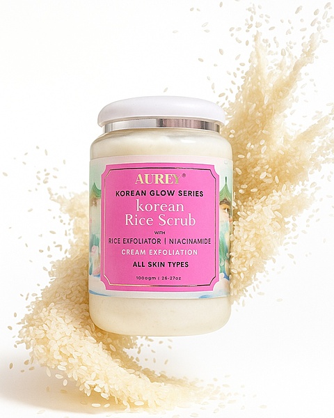 Aurey Korean Rice Scrub With Rice Exfoliator & Niacinamide 1Kg