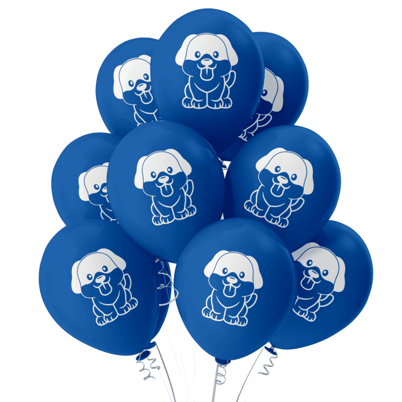 The Magic Balloons - Dog Theme Birthday Balloons With A Banner Latex Balloons For Dog Birthday Party Pack of 21pcs | Blue Balloons Perfect For Dog Parties and Dog Lovers Party Suppliers - 181769