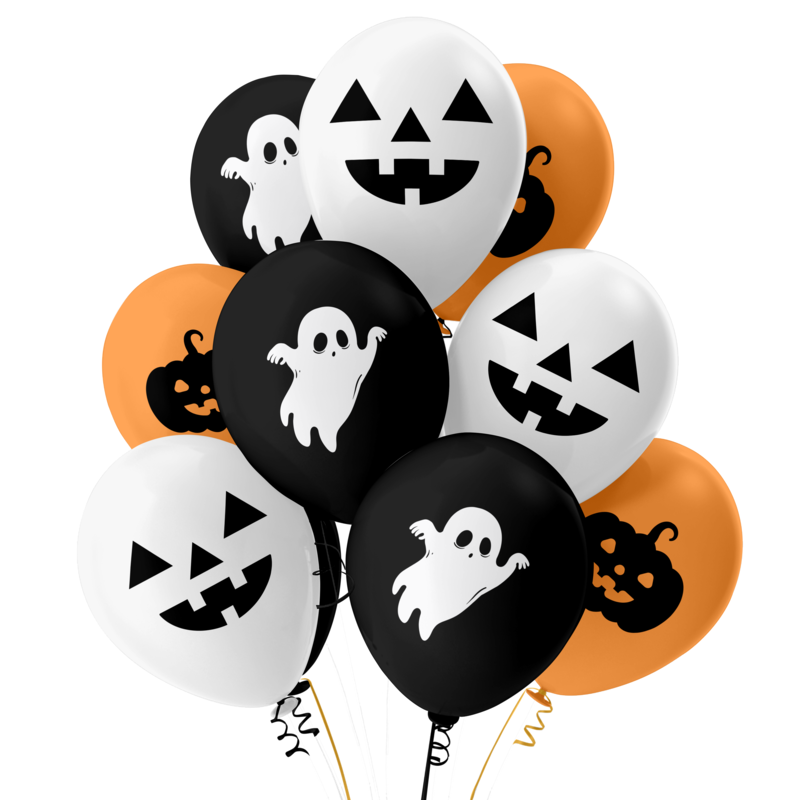 The Magic Balloons– Halloween Theme Decoration Balloons With Banner Latex Balloons For Halloween Party Supplies Pack of 21pcs Multicolour Gold, Black, And White Balloons