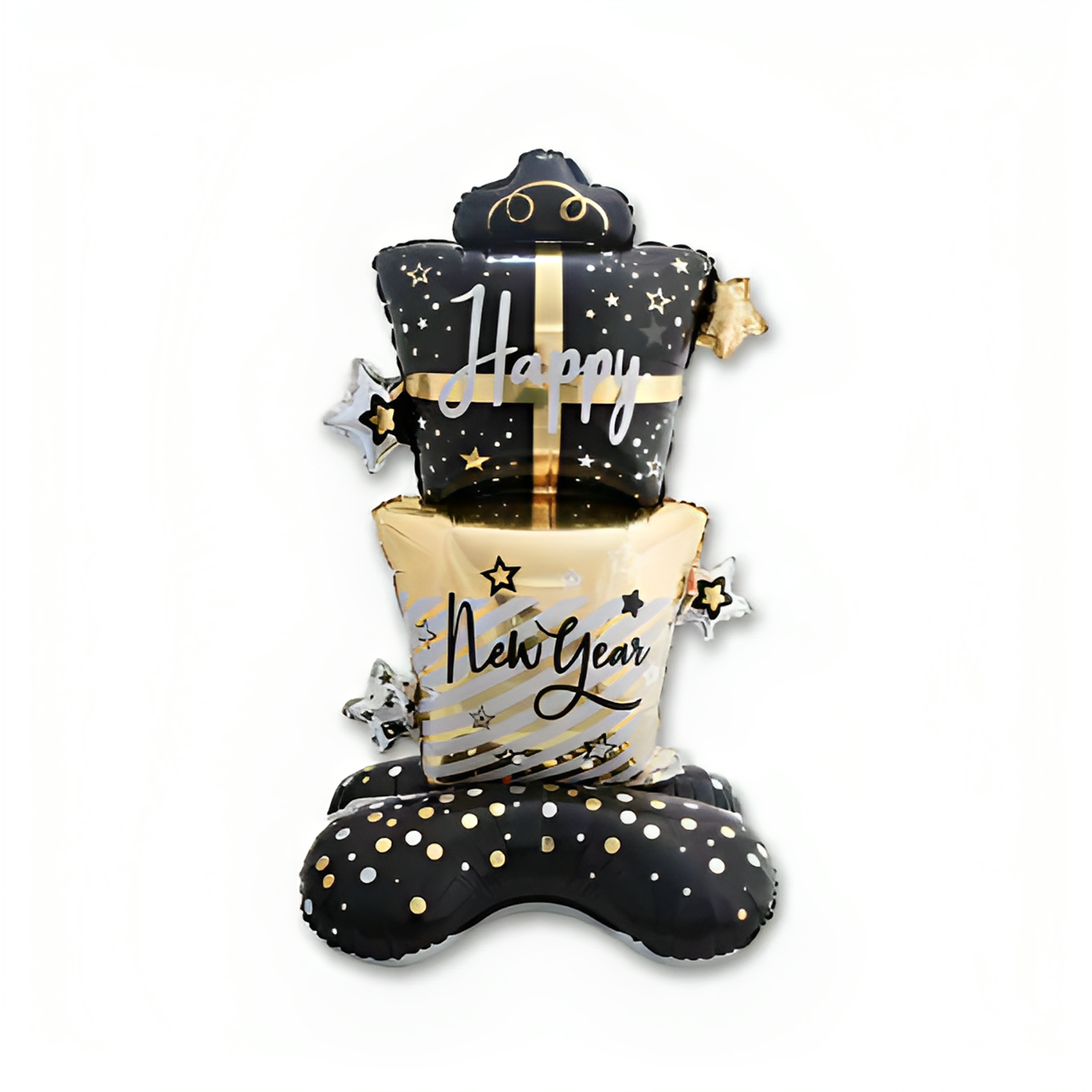 The Magic Balloons - 58-inch New Year Foil Balloon For New Year Party Decoration Pack of 1pcs New Year Gift shape Theme Foil Balloon For Home and Offices New Year Party Supplier