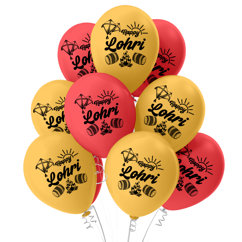 The Magic Balloons -Lohri Decorations Balloons For Lohri Festival Balloons Pack of 30pcs Red and Gold Balloons Best For The Offices Home Lohri Decorations Items.