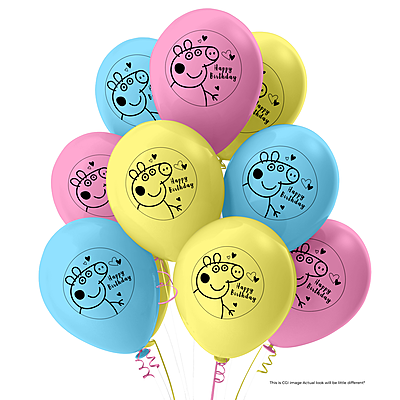 The Magic Balloons- Peppa Pig Theme Decoration Happy Birthday Latex Balloons Birthday Party Decoration Multicolor Balloons Pack of 50pcs