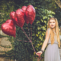 The Magic Balloons Store 18" Red Heart Shape Party Decorative Foil Balloon - Pack of 6 -181277