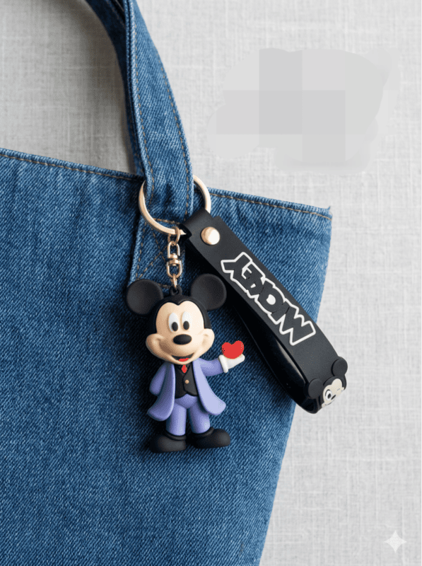 3d Mickey Mouse Keyring For Car, Bike, Bag, Gifting Cute Durable Key Chain
