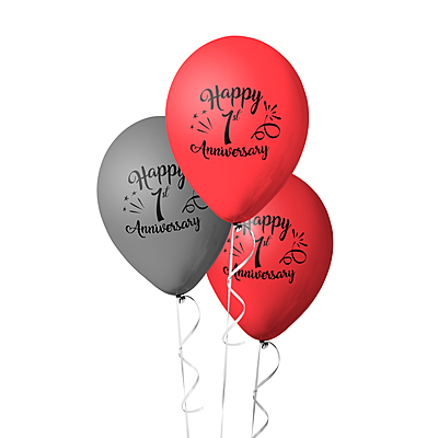 The Magic Balloons Store- Happy First Anniversary Party Balloons Pack of 30- 181285