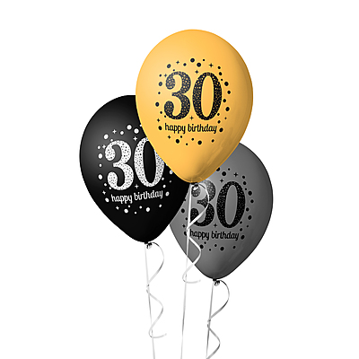 The Magic Balloons- Make Your 30th Birthday Celebration Memorable with 30 Black, Gold, and Silver Balloons - Perfect Party Supplies for Men and Women!