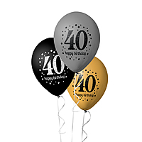 The Magic Balloons- 40th Birthday Balloon Decorations for Men & Women - Premium Pack of 30 Black, Gold, and Silver Balloons for Stunning Birthday Party Supplies and Decor-181104
