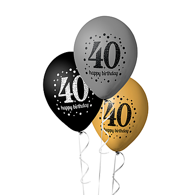 The Magic Balloons- 40th Birthday Balloon Decorations for Men & Women - Premium Pack of 30 Black, Gold, and Silver Balloons for Stunning Birthday Party Supplies and Decor-181104