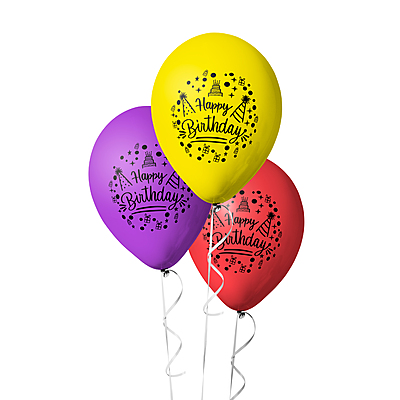 The Magic Balloons- Happy Birthday Balloons- Boy/Girl/husband/wife/men/woman Multicolored Happy Birthday Printed Party/Decoration Balloons, Pack of 30 pcs