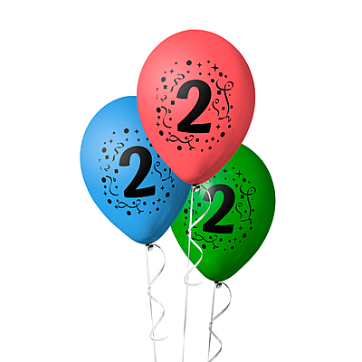 The Magic Balloons- 2 Number Balloons Latex Balloons For Two Number Theme Balloons Pack of 30pcs | Multicolor Balloons Decoration For Birthday Anniversary | Party Supplier
