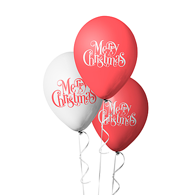 The Magic Balloons- Printed Merry Christmas Balloons for Christmas Decorations - Pack of 30